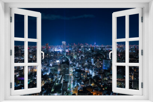 Fototapeta Naklejka Na Ścianę Okno 3D - 東京都 恵比寿ガーデンプレイスタワーからの夜景 渋谷方面