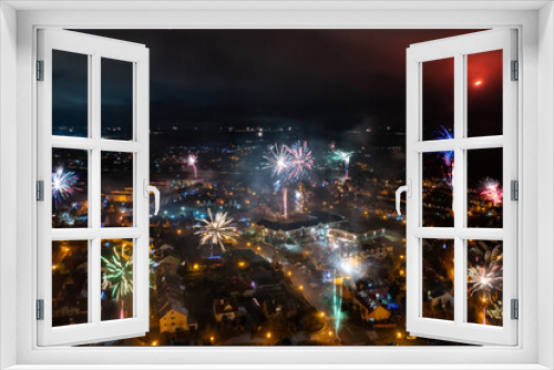 Fototapeta Naklejka Na Ścianę Okno 3D - New Years fireworks display in Rotmanka, Poland