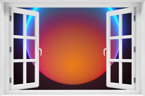 Fototapeta Naklejka Na Ścianę Okno 3D - Partially Luminous Sphere with Multi Colors on Black Background 3D Rendering