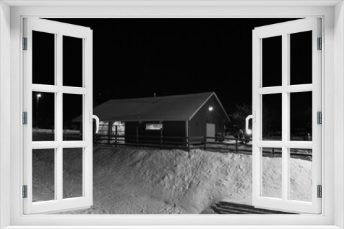 Fototapeta Naklejka Na Ścianę Okno 3D - house in winter - image