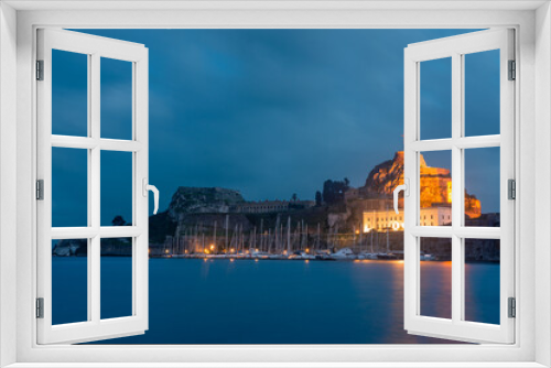 Fototapeta Naklejka Na Ścianę Okno 3D - The Old fortress of Corfu island Greece by night 