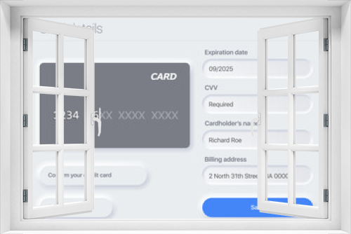 Cart Payment Methods Design Layout. UI,UX Vector Template