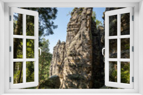 Fototapeta Naklejka Na Ścianę Okno 3D - Die Sächsische Schweiz, abstrakter Sandstein