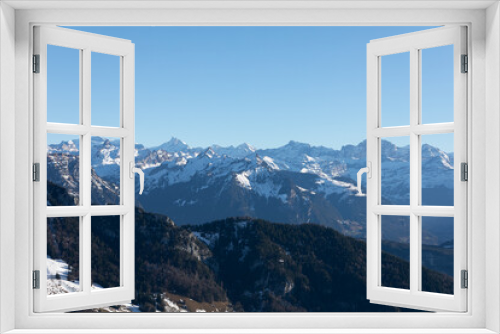 Fototapeta Naklejka Na Ścianę Okno 3D - Bergregion Schweiz