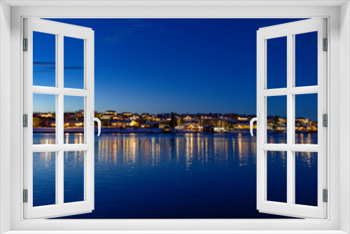 Fototapeta Naklejka Na Ścianę Okno 3D - Blue Hour in Brønnøysund city,Helgeland,Northern Norway,scandinavia,Europe