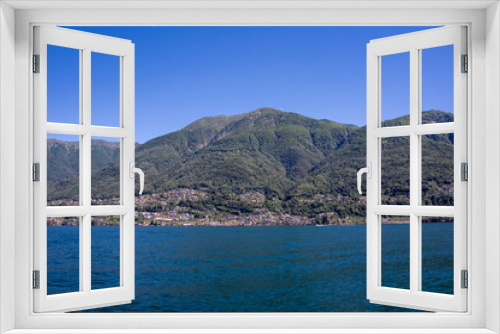 Fototapeta Naklejka Na Ścianę Okno 3D - View of the Lake Maggiore, between the lovely cities of Locarno and Ascona, Ticino, Southern Switzerland
