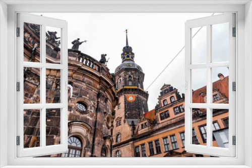 Fototapeta Naklejka Na Ścianę Okno 3D - Exterior view of the Residenzschloss in the old town of Dresden, Germany