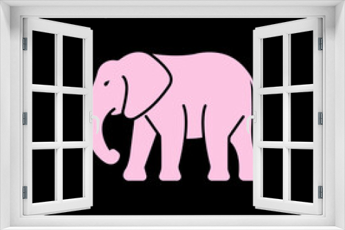 Fototapeta Naklejka Na Ścianę Okno 3D - Illustration of pink elephant on a black background.