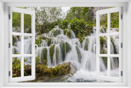 Fototapeta Naklejka Na Ścianę Okno 3D - Big cascades in Plitvice Lakes National Park, Croatia