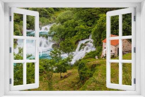 Fototapeta Naklejka Na Ścianę Okno 3D - Skradinski Buk waterfall in Krka national park, Croatia