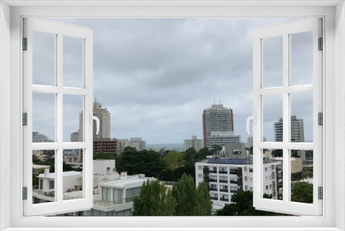 Fototapeta Naklejka Na Ścianę Okno 3D - downtown city
