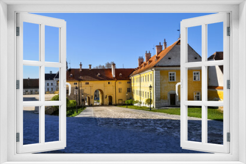 Fototapeta Naklejka Na Ścianę Okno 3D - The gate connecting Valtice Castle with the main square. Historical monument in the Czech Republic.