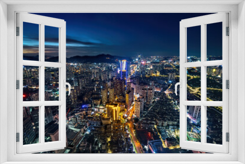 Fototapeta Naklejka Na Ścianę Okno 3D - Night view of Shenzhen city, Guangdong Province, China