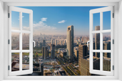 Fototapeta Naklejka Na Ścianę Okno 3D - Aerial photography of modern urban landscape of Hangzhou, China