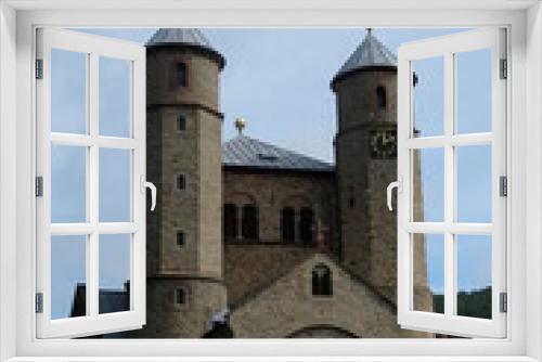 Fototapeta Naklejka Na Ścianę Okno 3D - FU 2020-08-30 BadME 357 Alte Kirche mit zwei Türmen