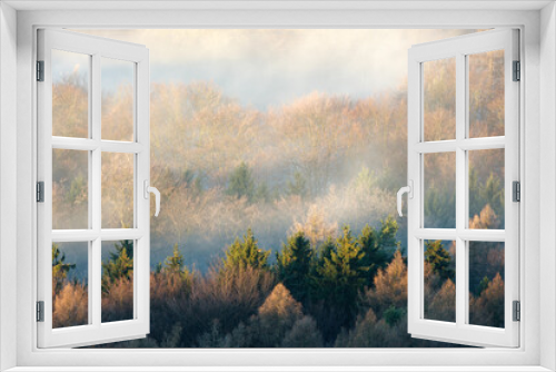 Fototapeta Naklejka Na Ścianę Okno 3D - Winternebel von oben
