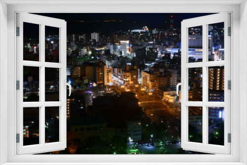 Fototapeta Naklejka Na Ścianę Okno 3D - 鹿児島の夜景