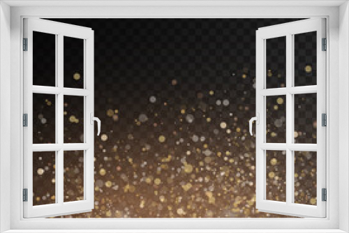 Fototapeta Naklejka Na Ścianę Okno 3D - Sparkling golden magic yellow dust particles light