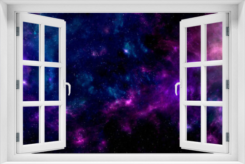 Fototapeta Naklejka Na Ścianę Okno 3D - Starry sky with nebulae in deep space