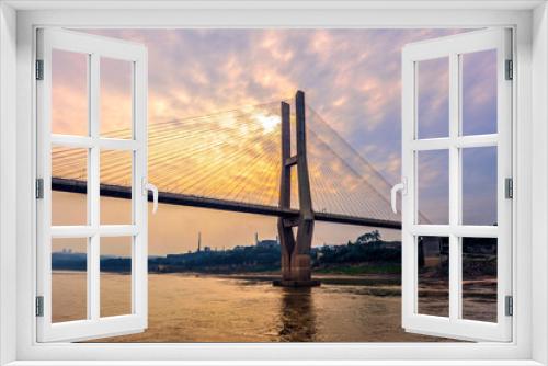 Fototapeta Naklejka Na Ścianę Okno 3D - Changjiang River Bridge, Suspension Bridge, Chongqing, China
