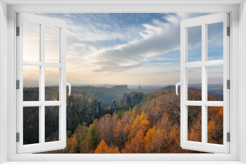 Fototapeta Naklejka Na Ścianę Okno 3D - lbe Sandstone Mountains in autumn