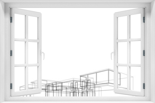 Fototapeta Naklejka Na Ścianę Okno 3D - sketch of house