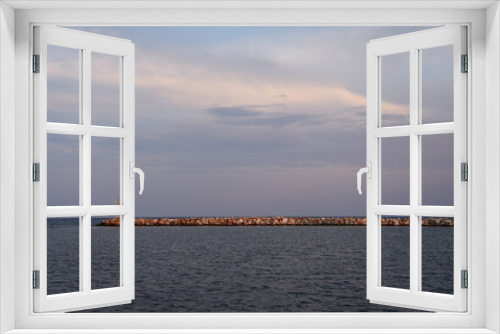 Fototapeta Naklejka Na Ścianę Okno 3D - Sea sunset lighthouse