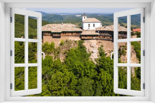 Aerial view of Medieval Glozhene Monastery, Bulgaria