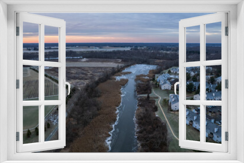 Fototapeta Naklejka Na Ścianę Okno 3D - Drone Sunrise in Plainsboro Cranbury Princeton