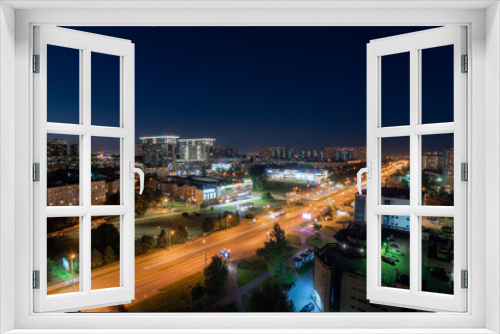 Fototapeta Naklejka Na Ścianę Okno 3D - view of night city
