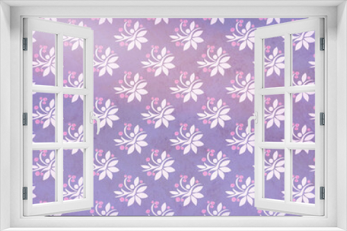 Fototapeta Naklejka Na Ścianę Okno 3D - Retro background with floral ornament. For printing on fabric or paper. Purple, pink colors.