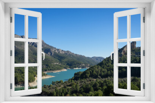 Fototapeta Naklejka Na Ścianę Okno 3D - beautiful turquoise mountain lake in Spain and scenic mediterranean landscape