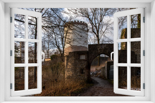 Fototapeta Naklejka Na Ścianę Okno 3D - Ruine der Burg Plesse in Bovenden in Niedersachsen, Deutschland