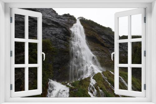 Fototapeta Naklejka Na Ścianę Okno 3D - Waterfall in the Senoret Channel, Chile