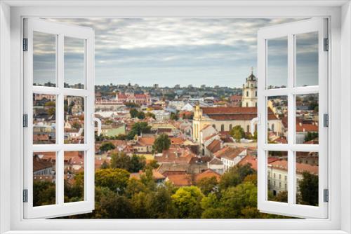 Fototapeta Naklejka Na Ścianę Okno 3D - view from above, vilnius, lithuania, baltic countries, baltics, europe, autumn