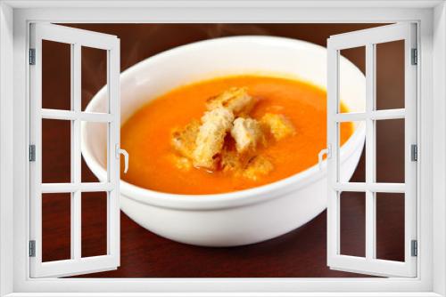 Fototapeta Naklejka Na Ścianę Okno 3D - Red pepper cream soup