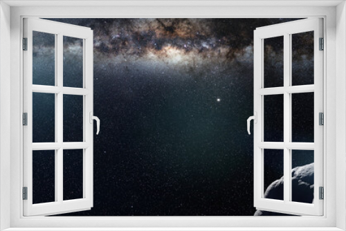Fototapeta Naklejka Na Ścianę Okno 3D - astronaut watching the Milky Way galaxy 