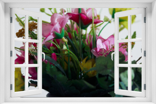 Fototapeta Naklejka Na Ścianę Okno 3D - pink and white flowers