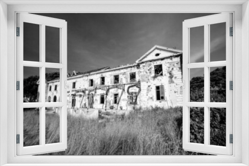 Fototapeta Naklejka Na Ścianę Okno 3D - Abandoned former hotel near Dubrovnik, left during Jugoslavian war 1991