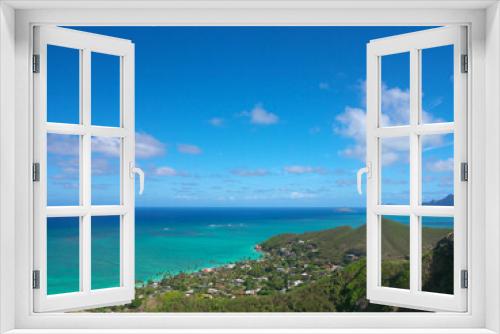 Fototapeta Naklejka Na Ścianę Okno 3D - ハワイ、オアフ島、ラニカイピルボックスから見るマカプウ方面