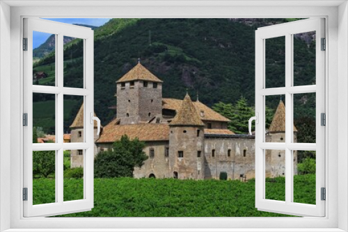 Fototapeta Naklejka Na Ścianę Okno 3D - The building of castle in Bolzano, Italy.