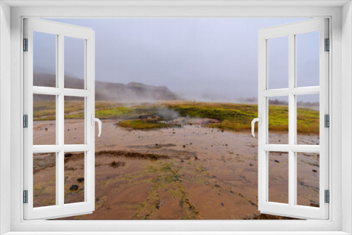 Fototapeta Naklejka Na Ścianę Okno 3D - die unglaubliche Landschaft vom - Großer Geysir - auf Island