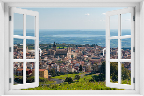 Fototapeta Naklejka Na Ścianę Okno 3D - Panoramic view of Militello val di Catania, small town in eastern Sicily (Italy)