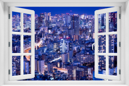 Fototapeta Naklejka Na Ścianę Okno 3D - 夕暮れの都市風景　東京　
