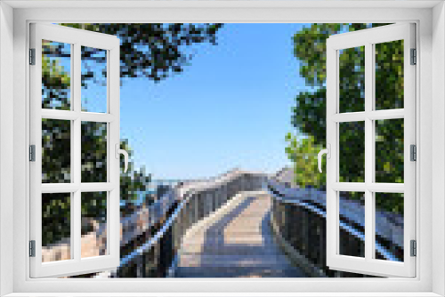 Fototapeta Naklejka Na Ścianę Okno 3D - Wooden Walkway 2