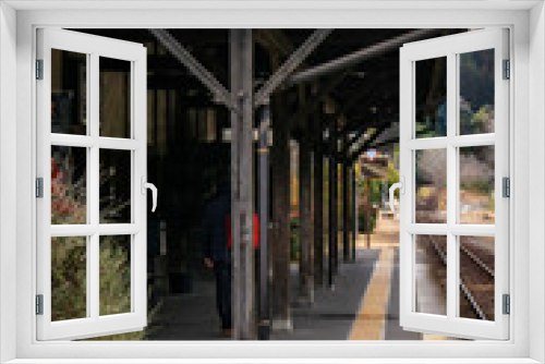 Fototapeta Naklejka Na Ścianę Okno 3D - japanese wooden station