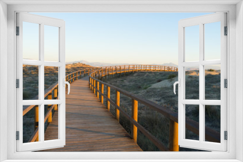 Fototapeta Naklejka Na Ścianę Okno 3D - Wooden walkway