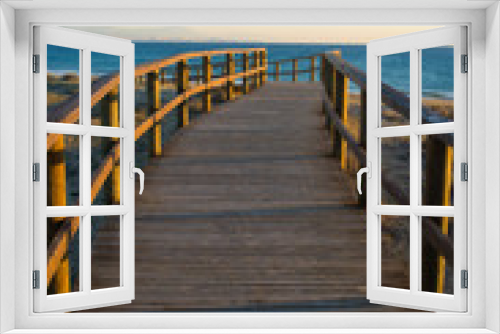 Fototapeta Naklejka Na Ścianę Okno 3D - Footbridge towards the Mediterranean