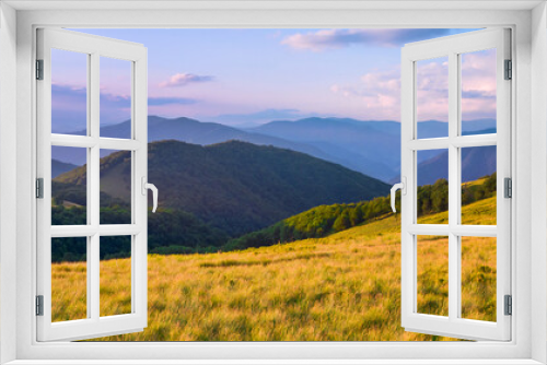 Fototapeta Naklejka Na Ścianę Okno 3D - Picturesque panoramic view of the mountain range. Summer mountain landscape. Carpathians, Ukraine