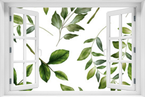 Fototapeta Naklejka Na Ścianę Okno 3D - Beautiful watercolor leaf seamless pattern